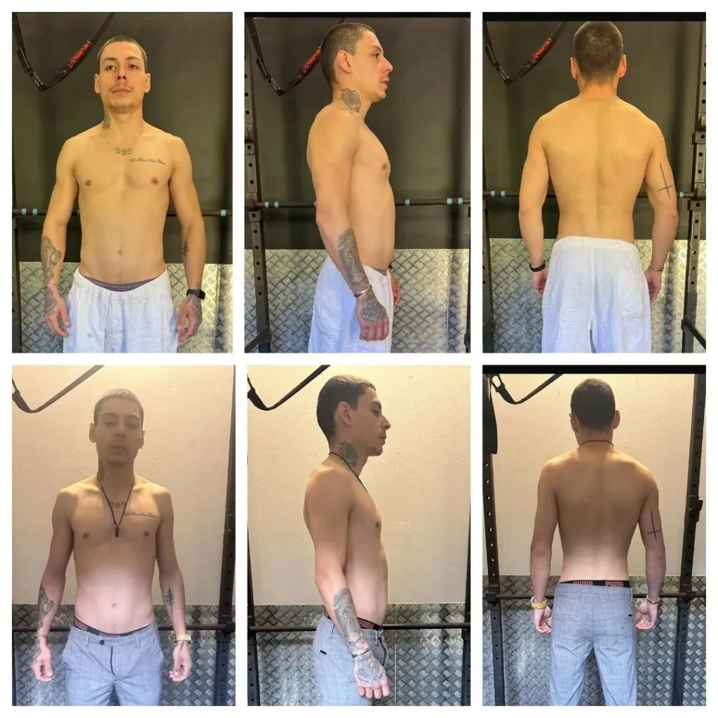 Transformación de un joven delgado a un físico más musculoso