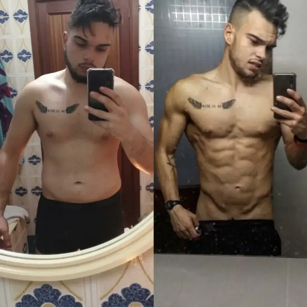 Transformación de un hombre de físico blando a definido