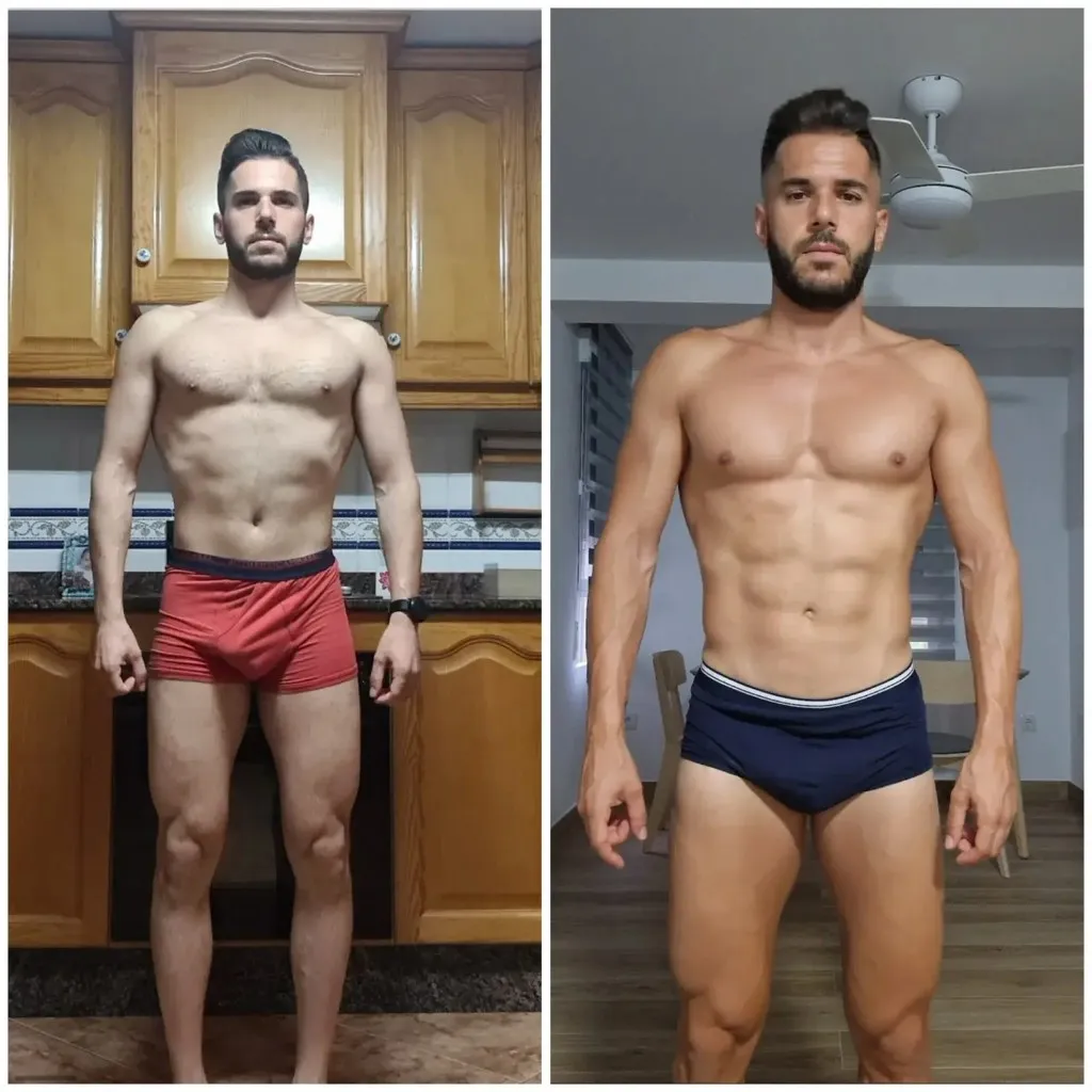Transformación de un hombre de físico atlético a muy definido