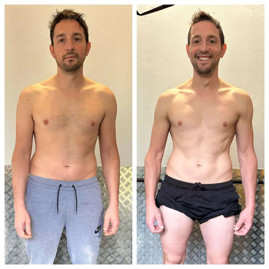 Transformación de un hombre de complexión media a tonificado