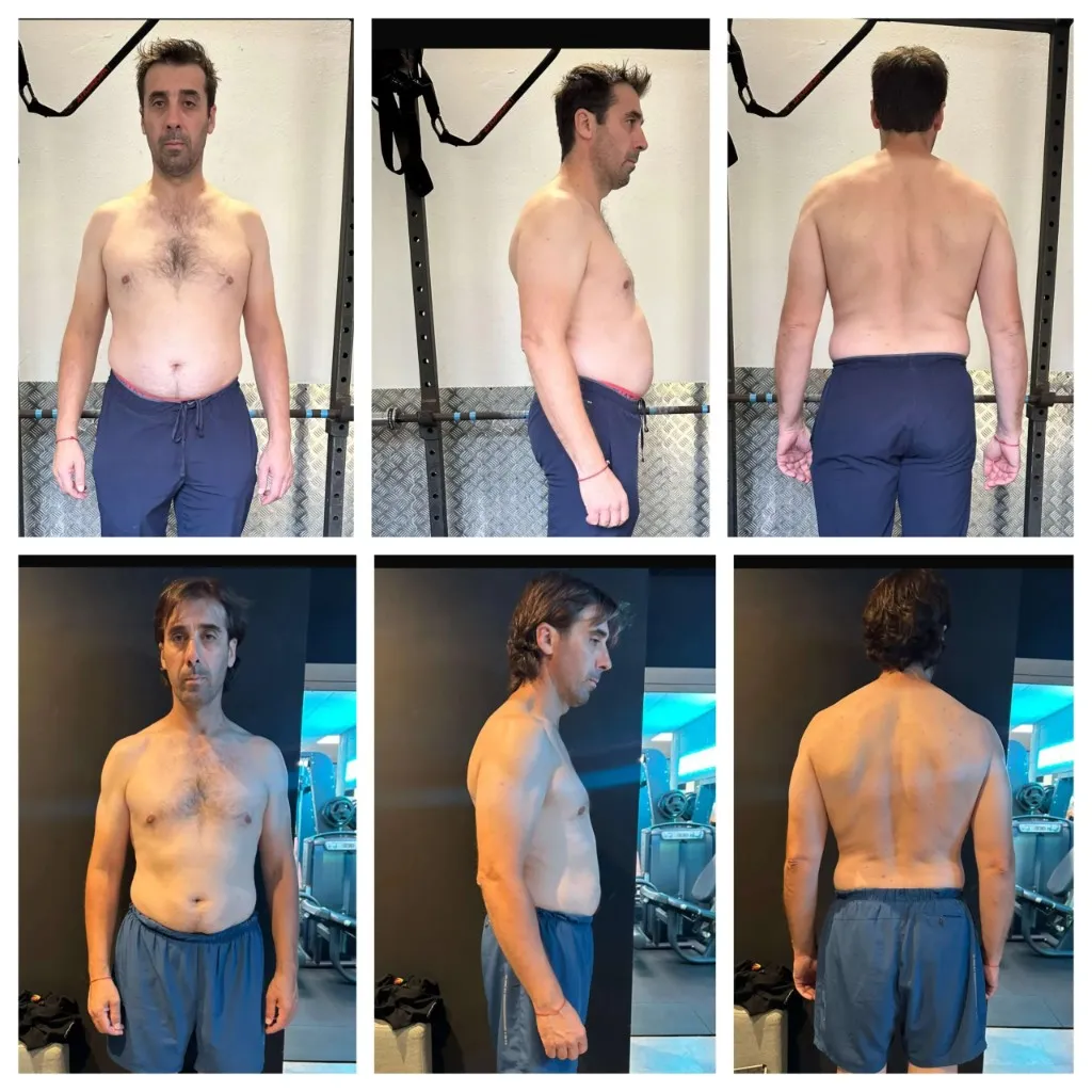 Transformación completa de un hombre maduro con pérdida de grasa abdominal